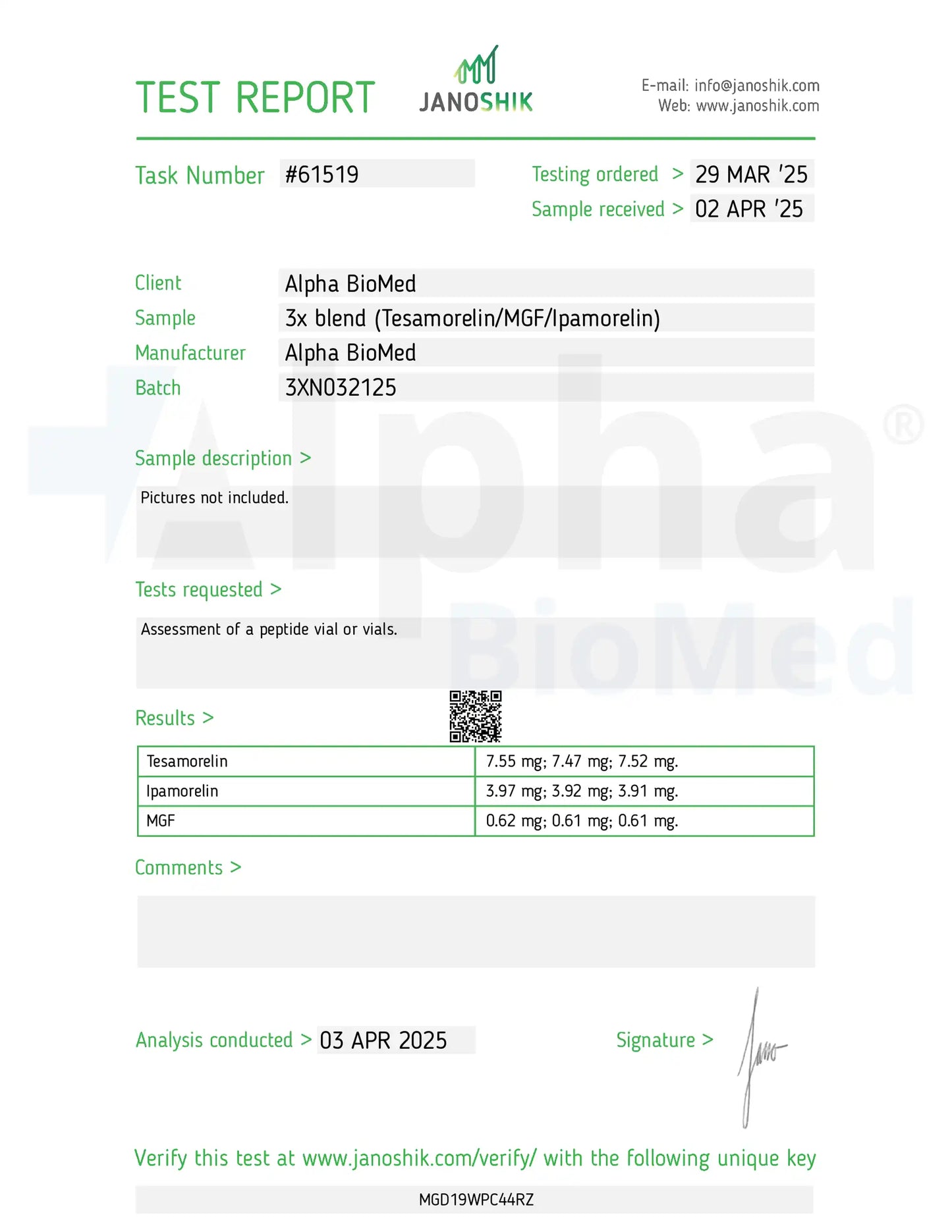 3X Blend Tesamorelin (5mg) / MGF (500mcg) / Ipamorelin (2.5mg)