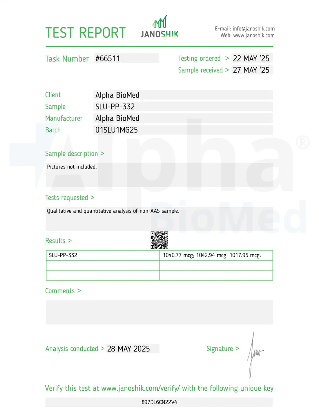 SLU-PP-332 (1mg) x 60 Tablets